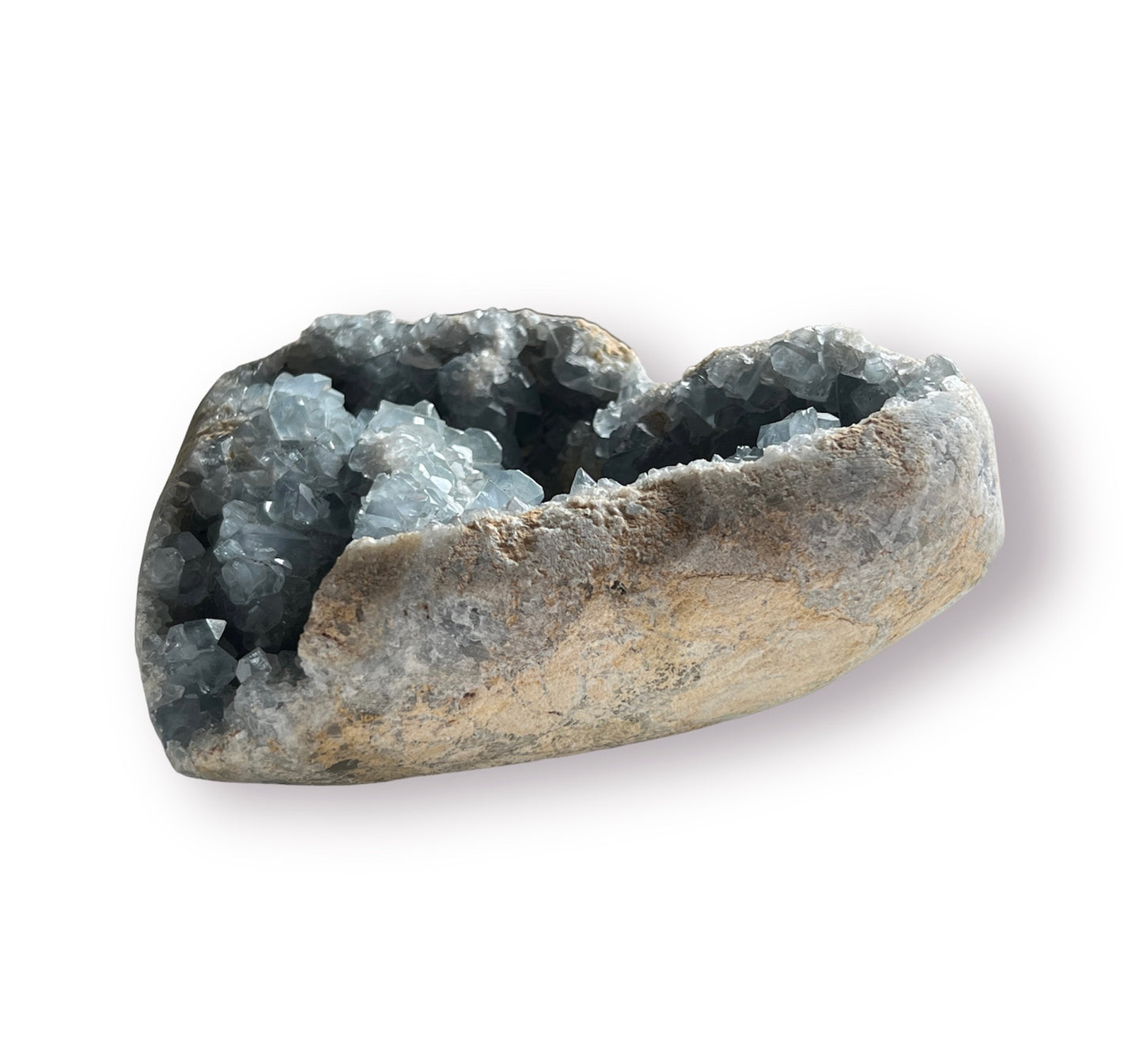 Large Heart Shaped Celestite Cluster