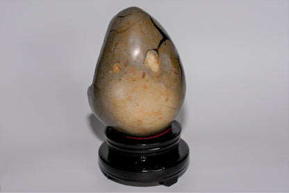 5.1" Polished, Multi-Colored Calcite Filled Septarian Geode "Egg" - Madagascar