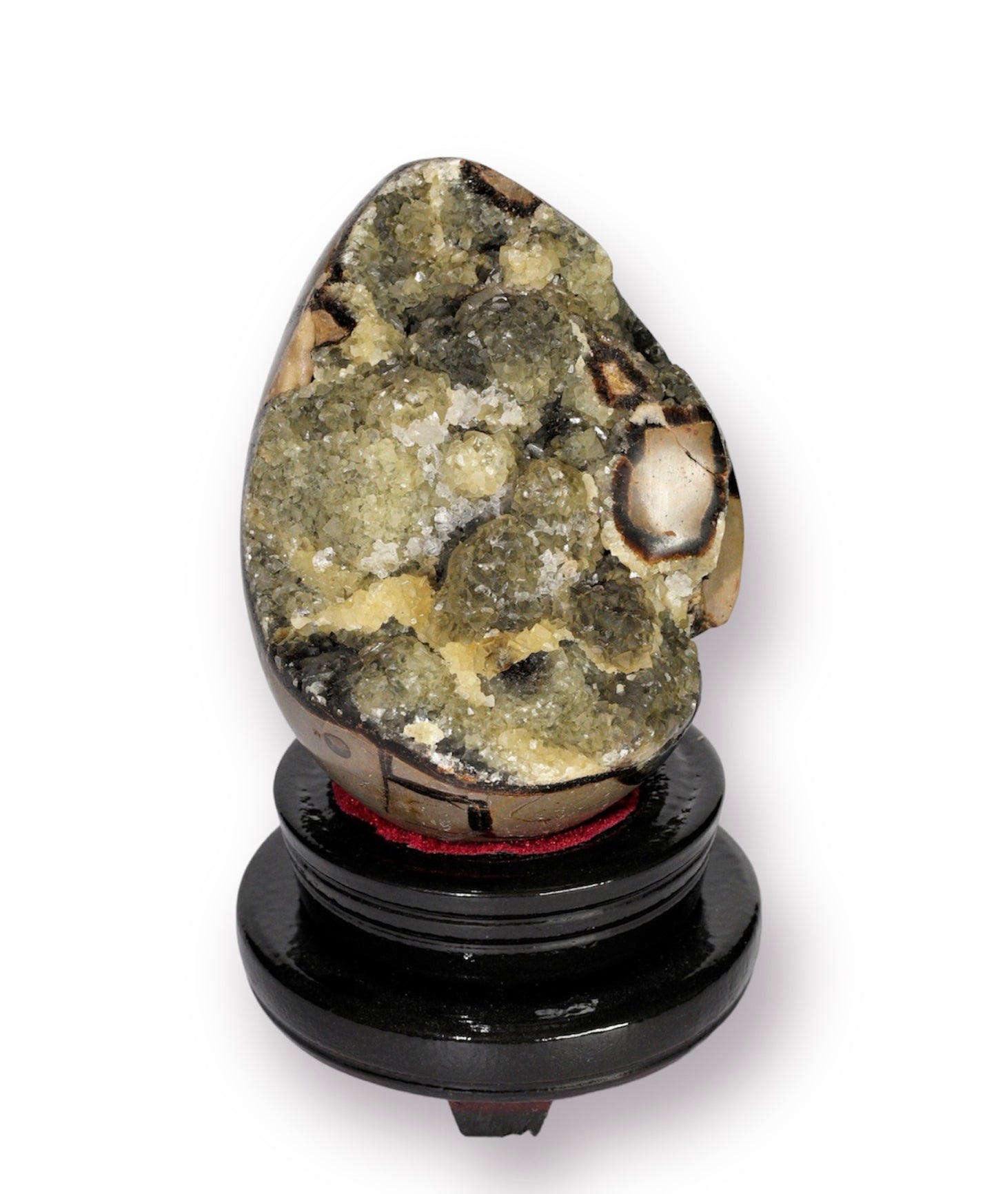 5.1" Polished, Multi-Colored Calcite Filled Septarian Geode "Egg" - Madagascar