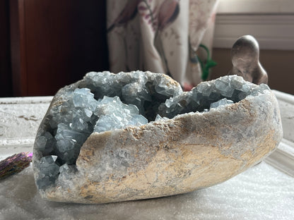 Large Heart Shaped Celestite Cluster